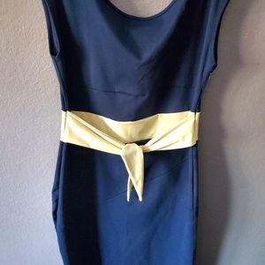 Blue below the knee dress